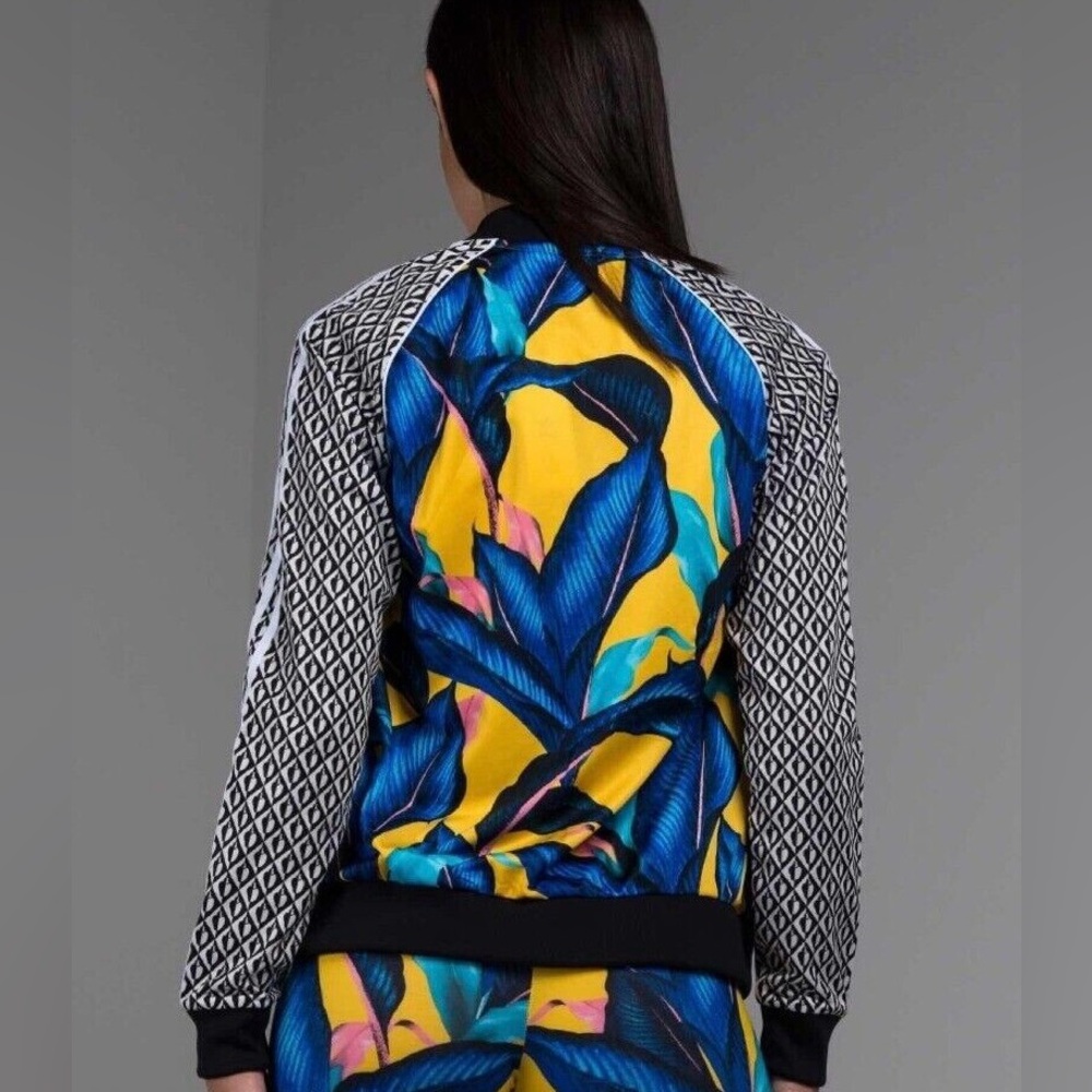 adidas Originals x Farm Rio Passinho Blue/Yellow Big Leaf Track Jacket. Size XS - Picture 3 of 16